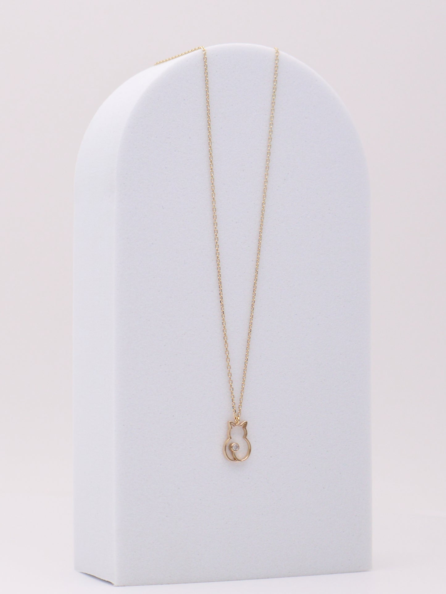 14k Diamond Cat Necklace