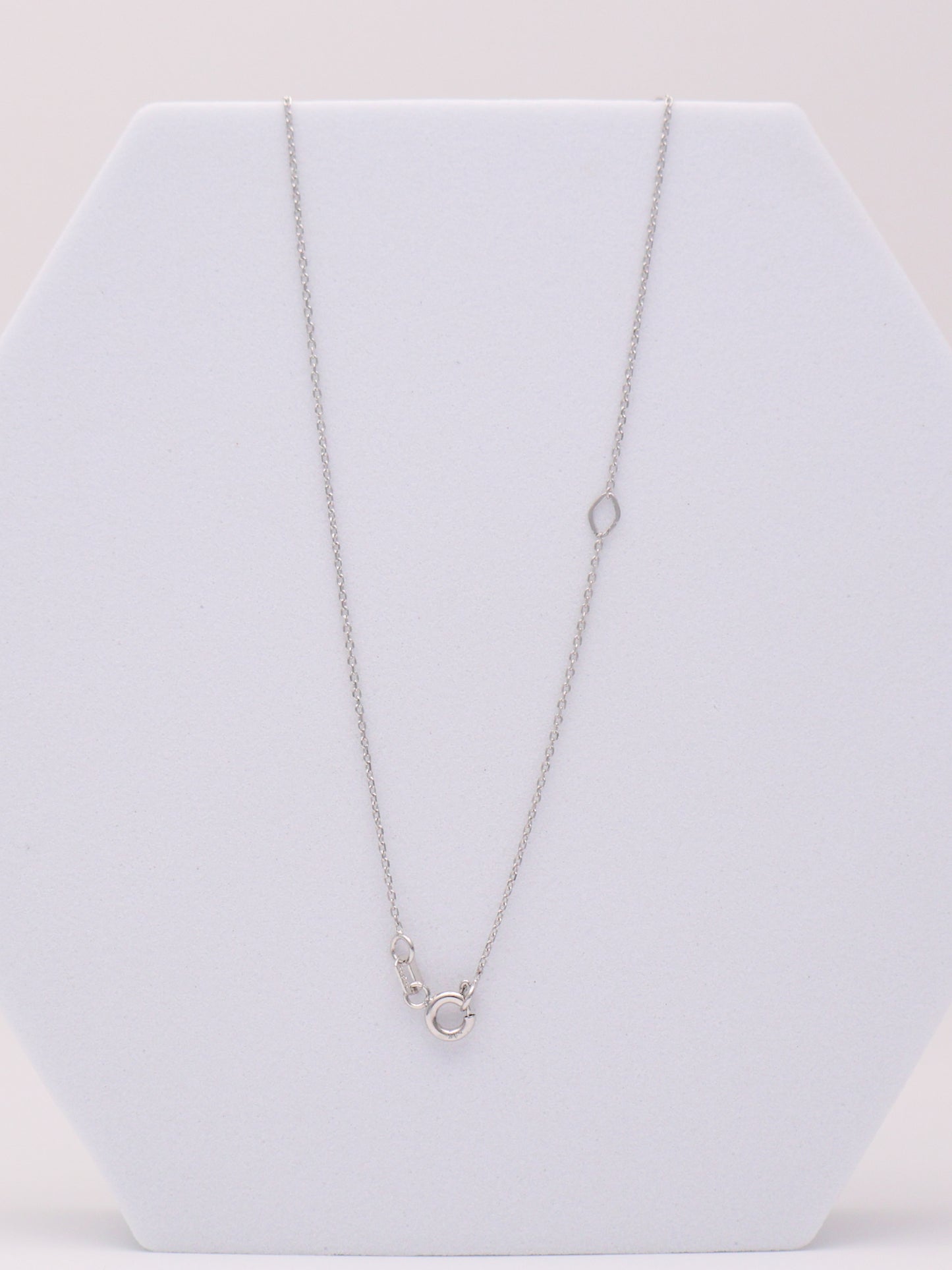 14k WG Diamond V Necklace