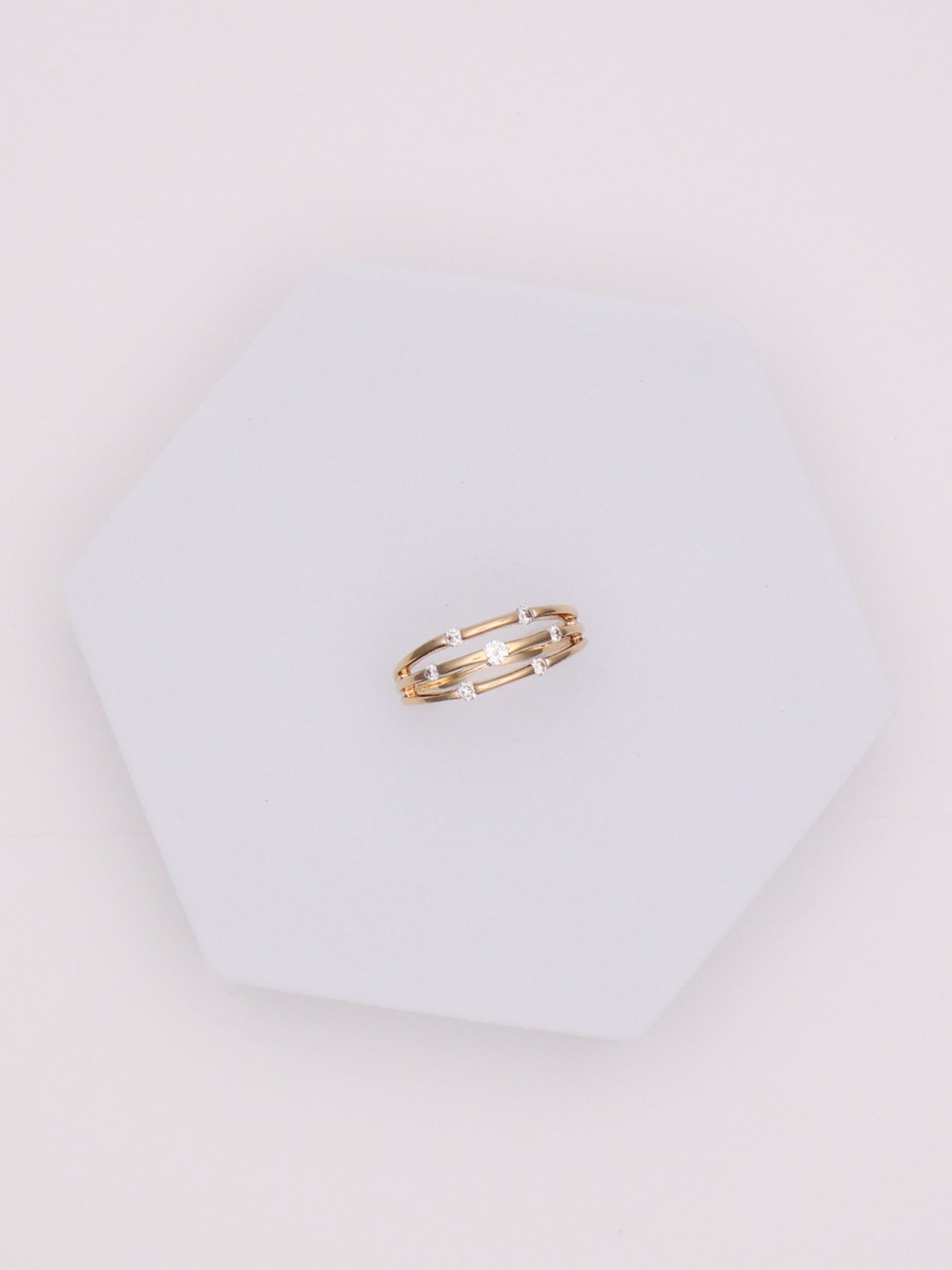 14k Diamond Orbit Ring