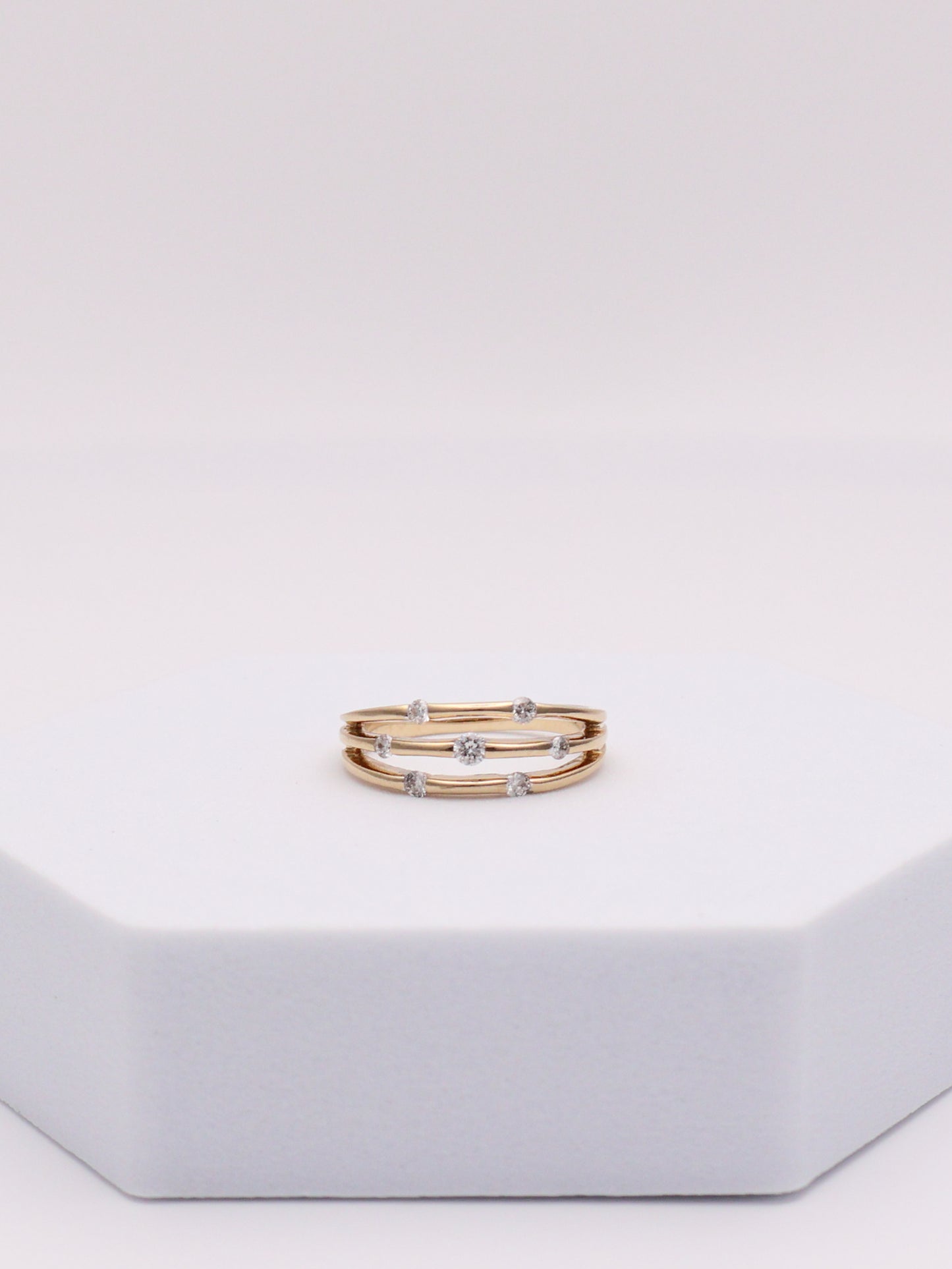 14k Diamond Orbit Ring
