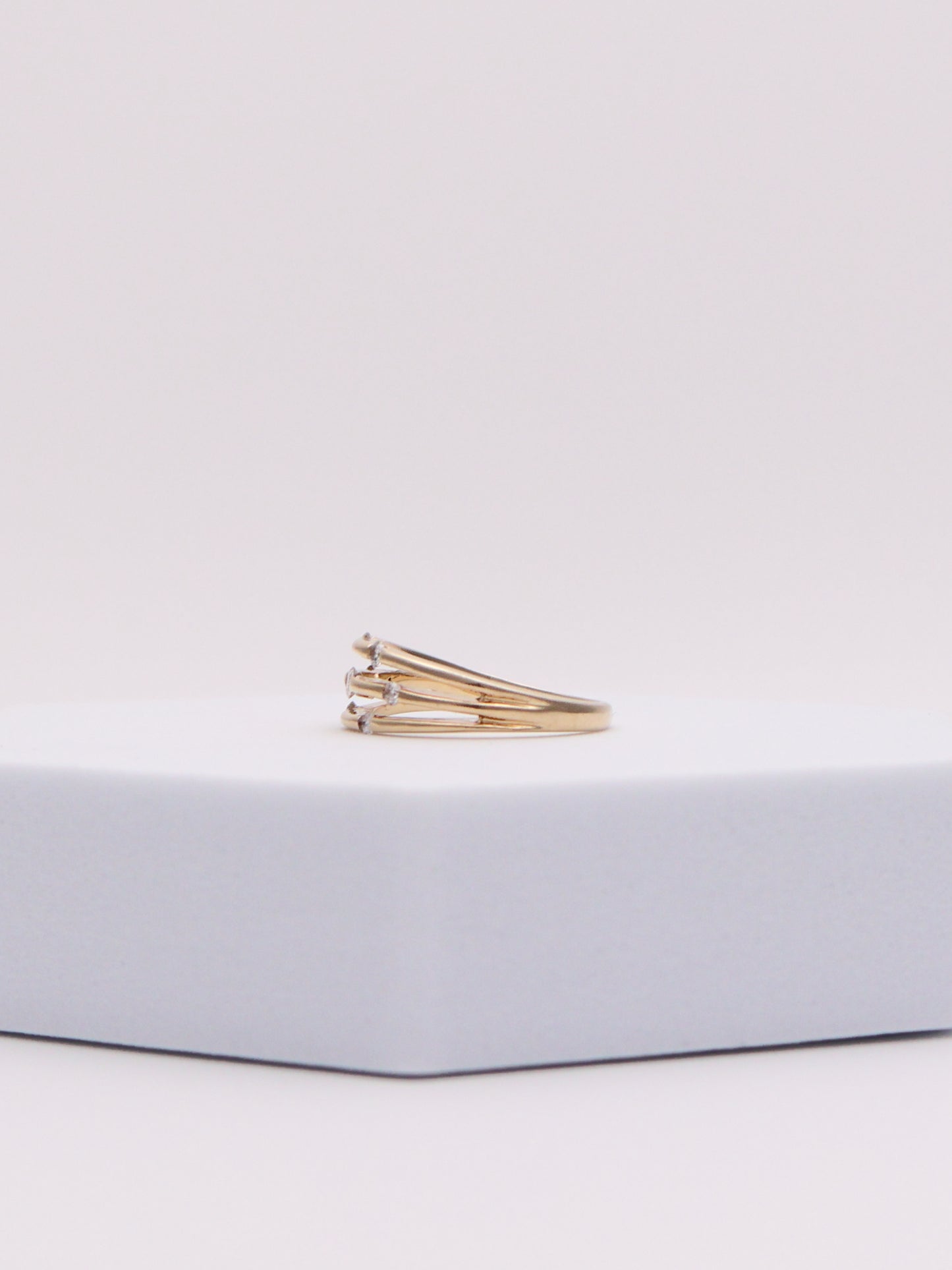 14k Diamond Orbit Ring