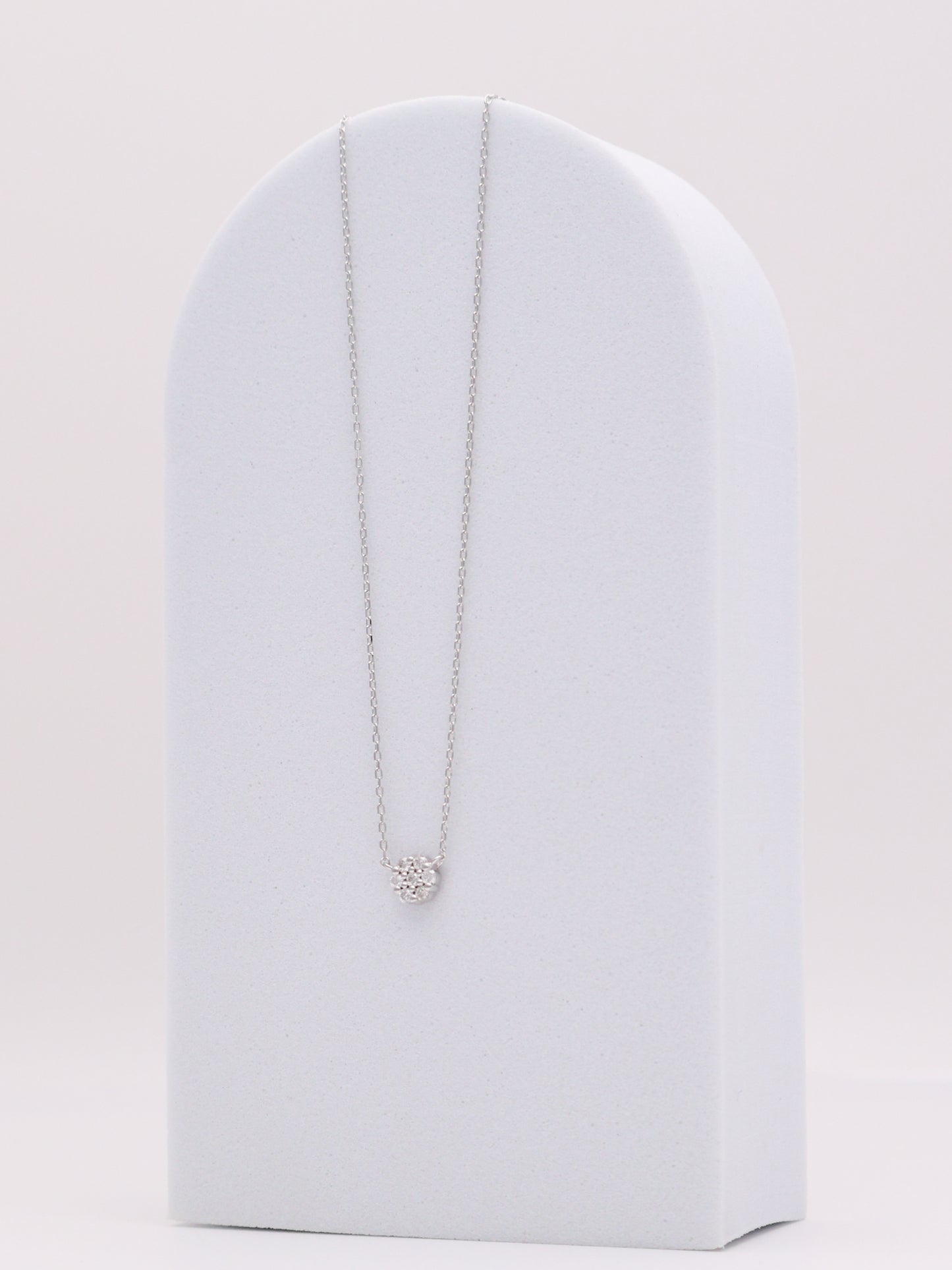14k WG Diamond Cluster Necklace