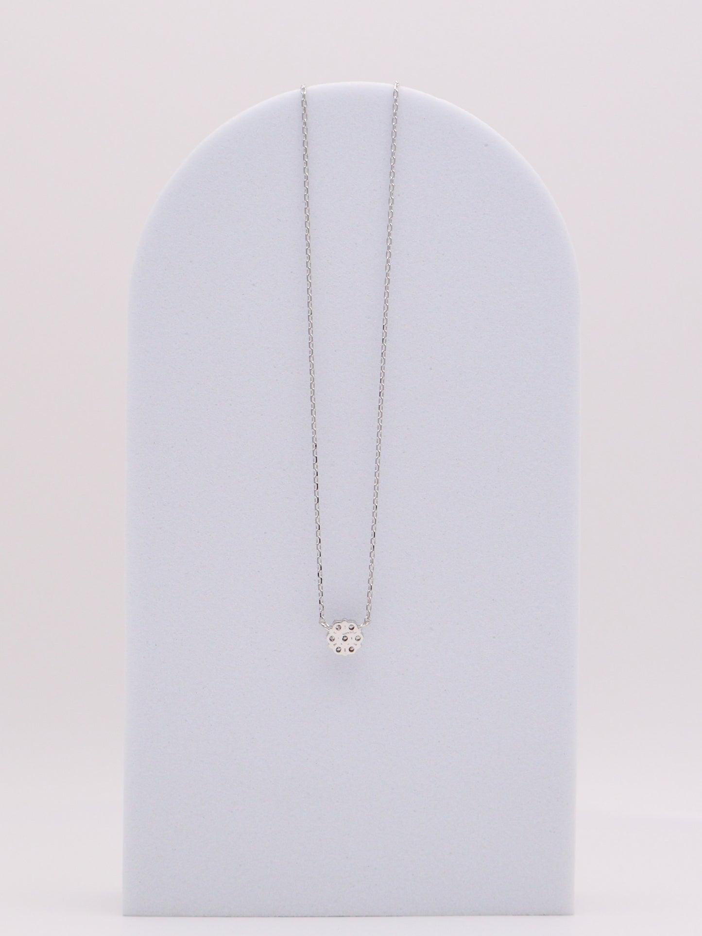 14k WG Diamond Cluster Necklace