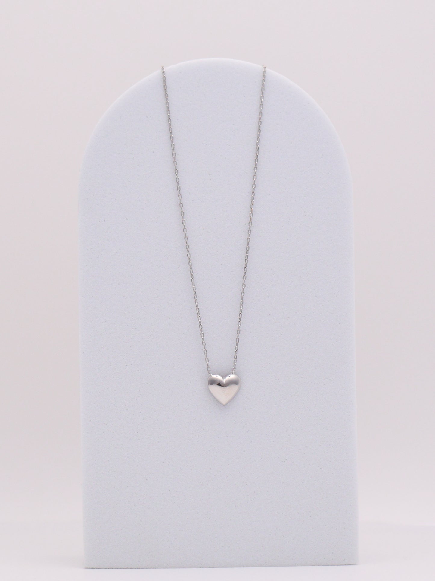 14k WG Dainty Heart Necklace