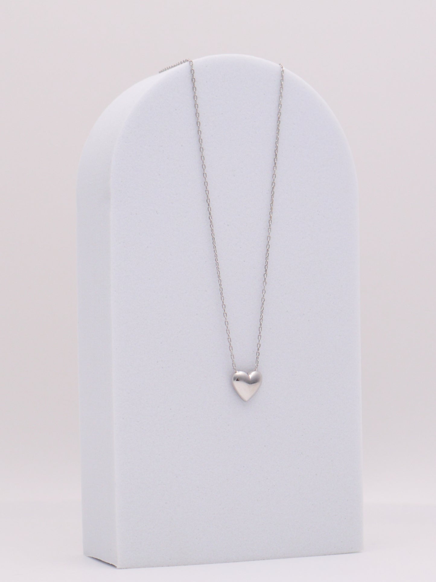 14k WG Dainty Heart Necklace