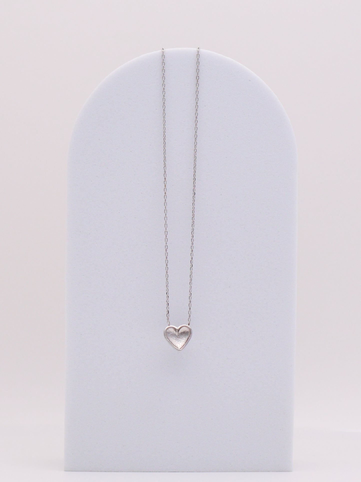 14k WG Dainty Heart Necklace