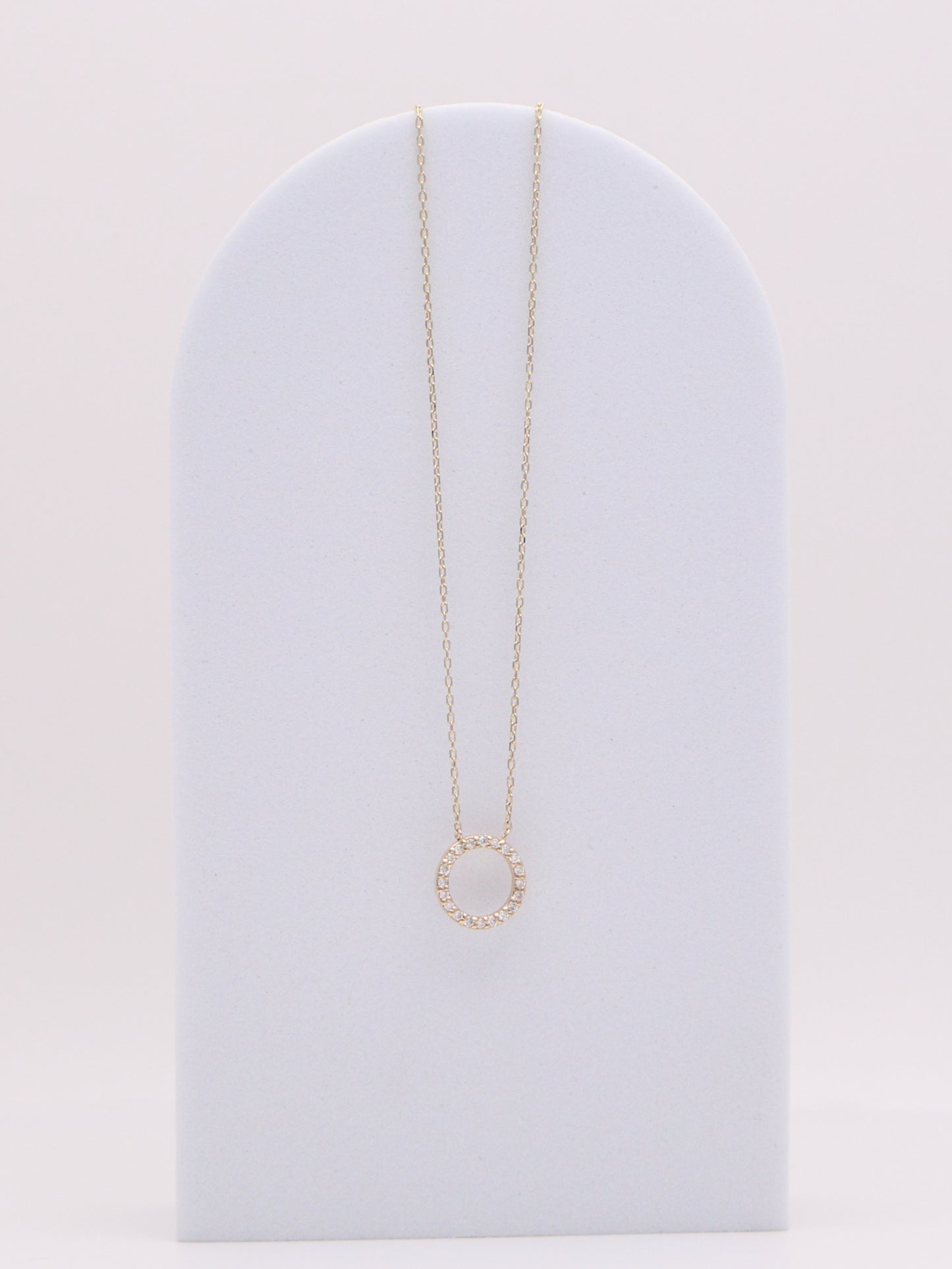 14k Diamond Circle Necklace
