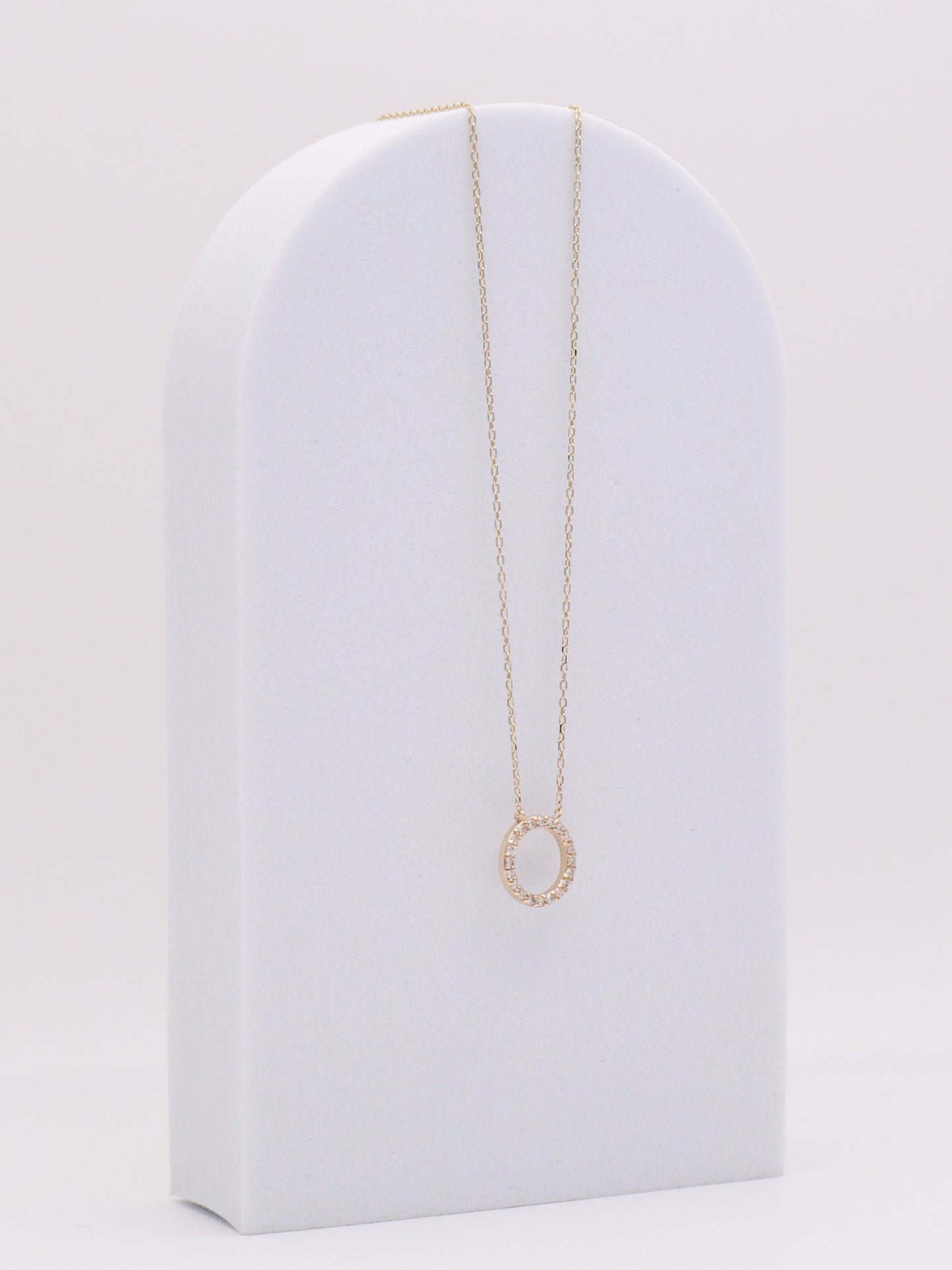 14k Diamond Circle Necklace