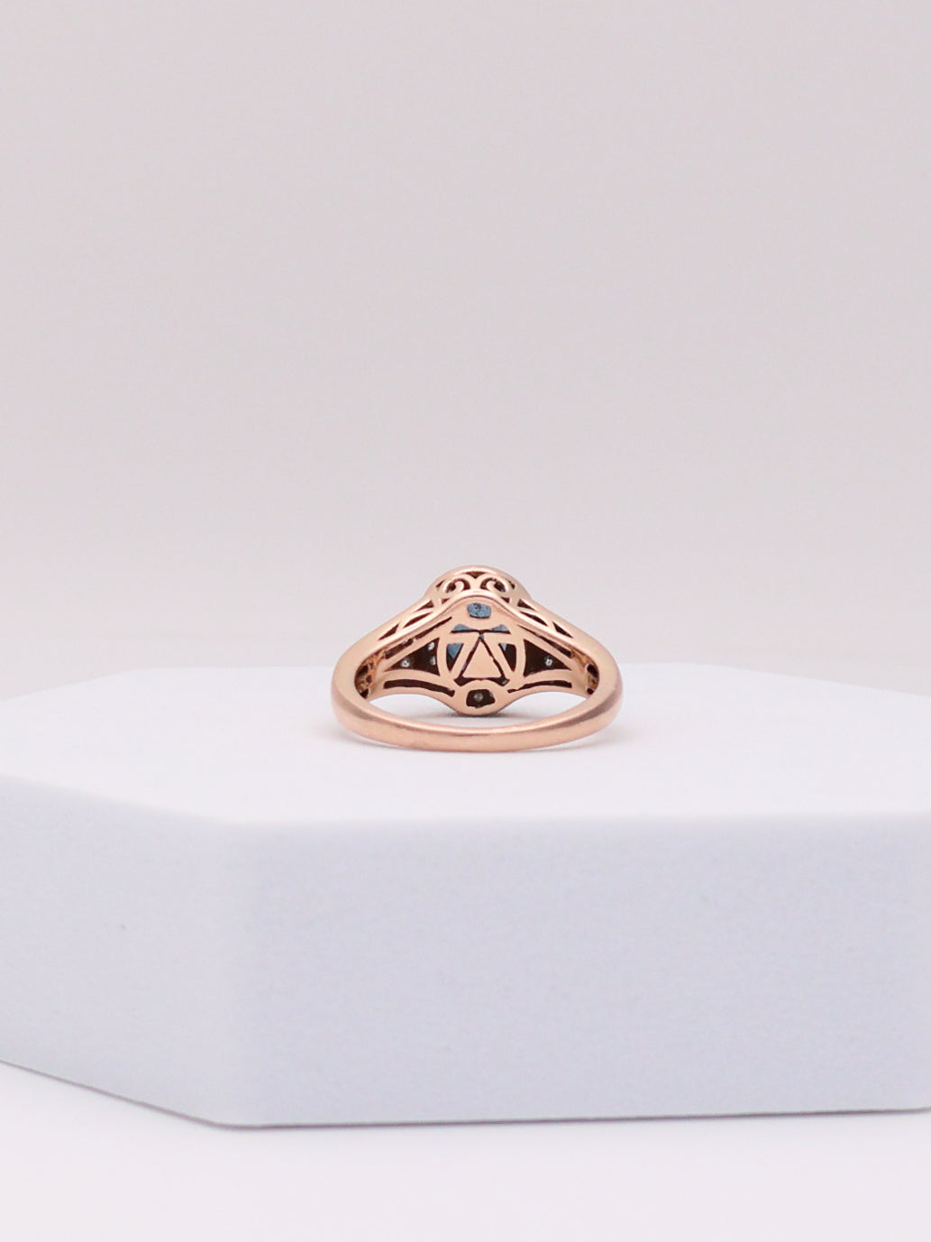 14K Rose Gold Blue Topaz & Diamond Le Vian Ring