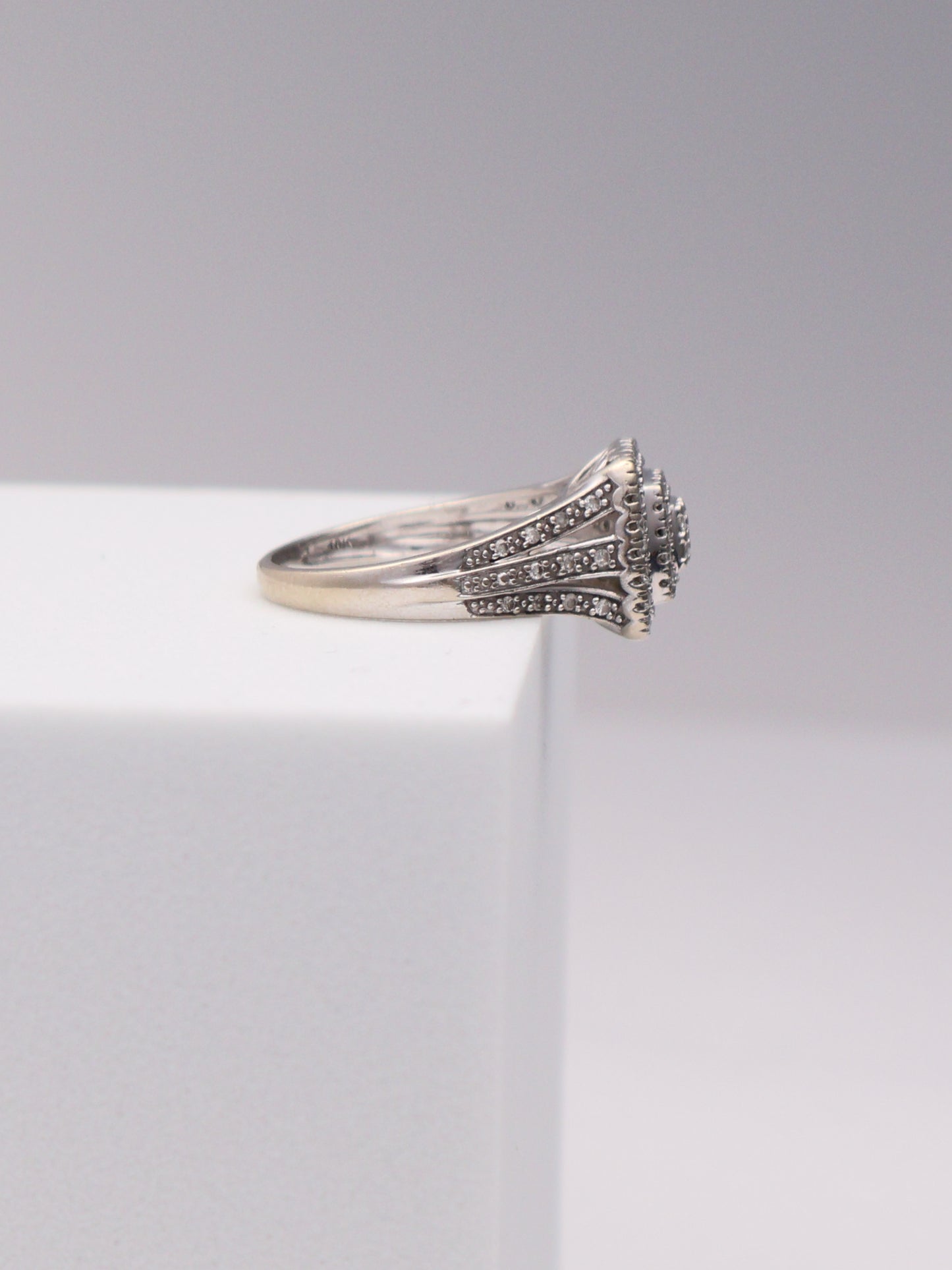 10k Diamond Cushion Ring