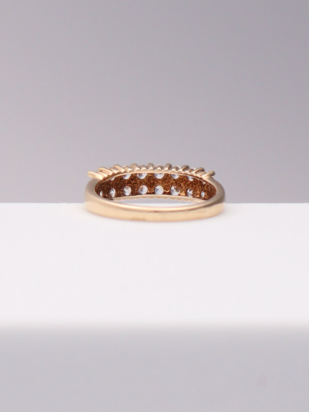 14k Double CZ Ring