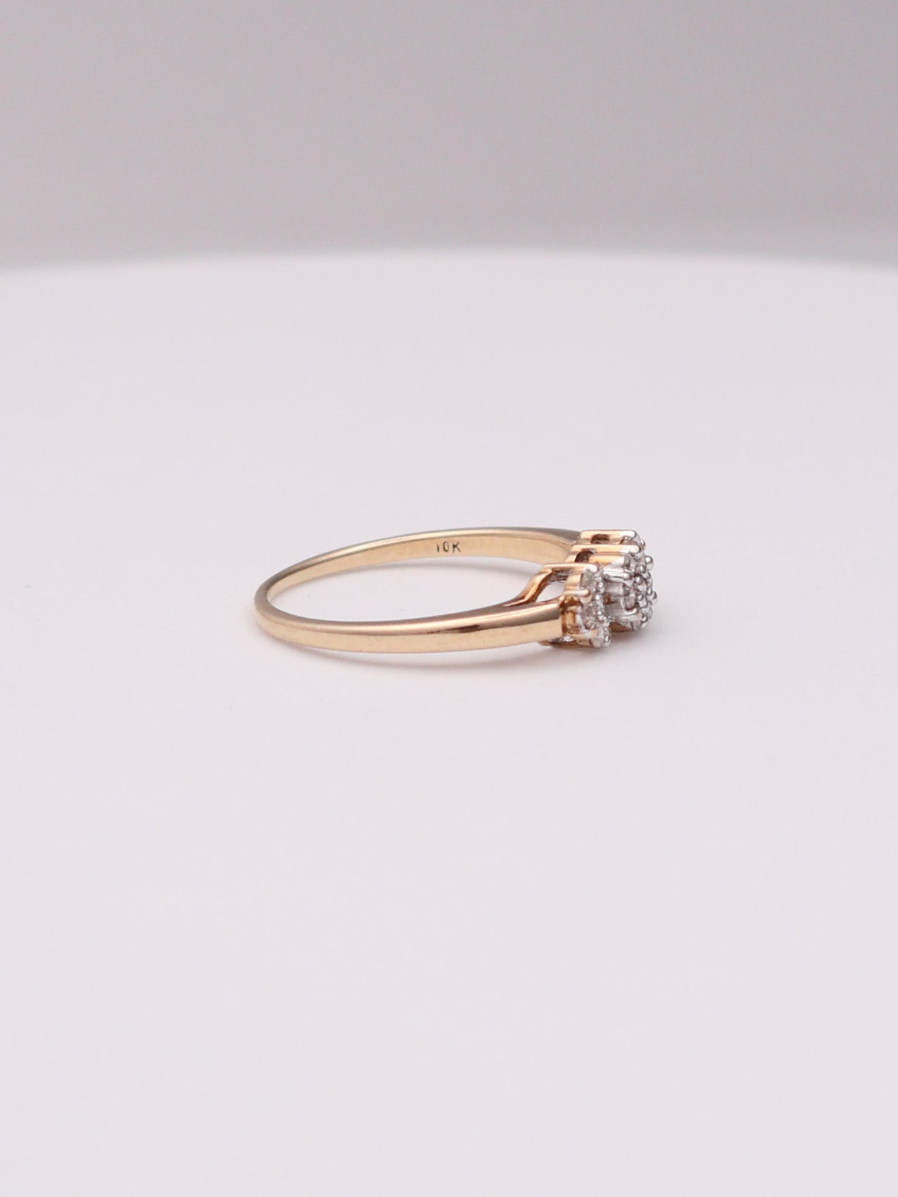 10K Diamond Cluster Ring