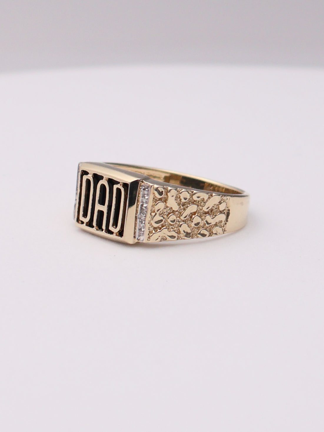 10k "DAD" Nugget Ring