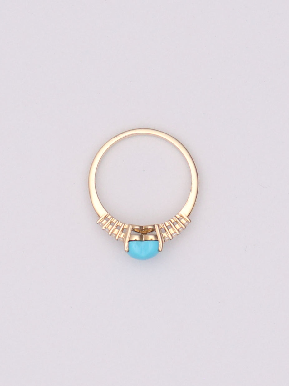 10k Turquoise Heart Ring
