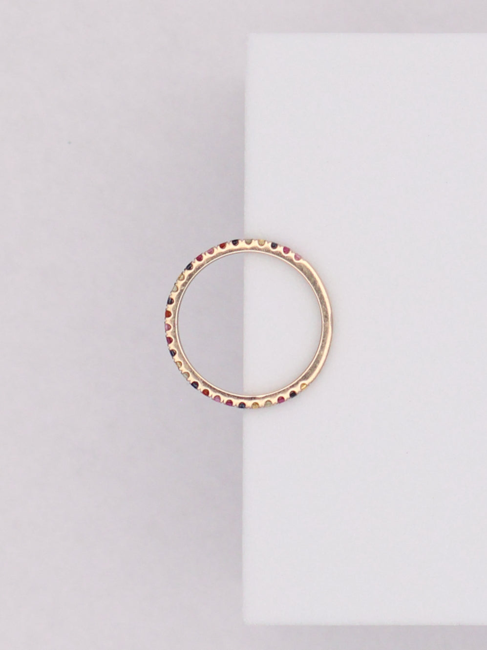 14k Multi-color Stone Accent Band