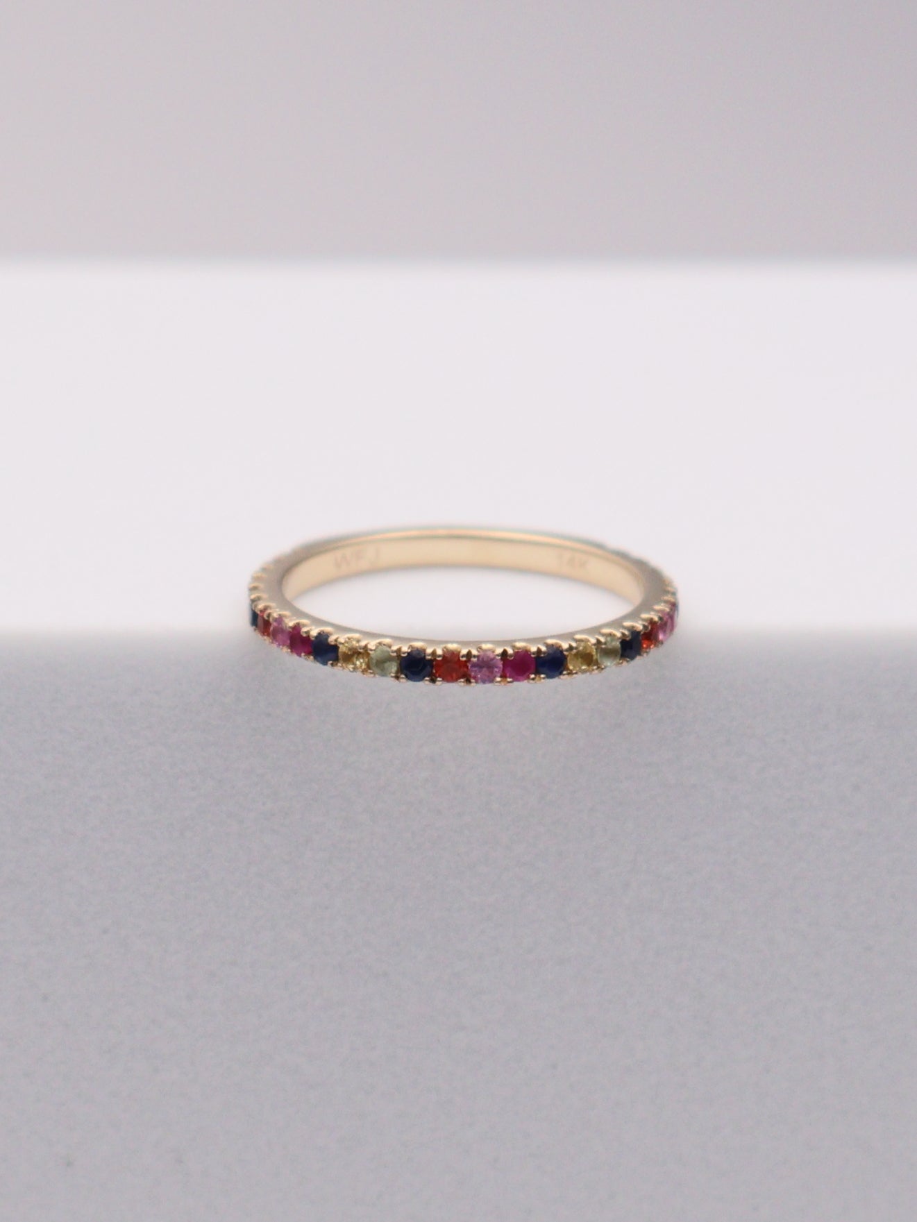 14k Multi-color Stone Accent Band