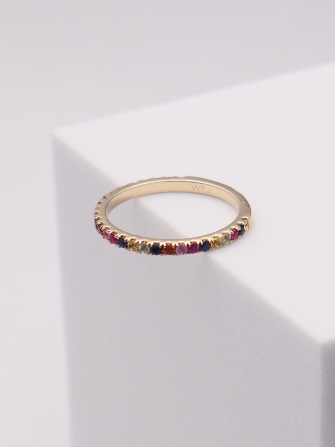 14k Multi-color Stone Accent Band