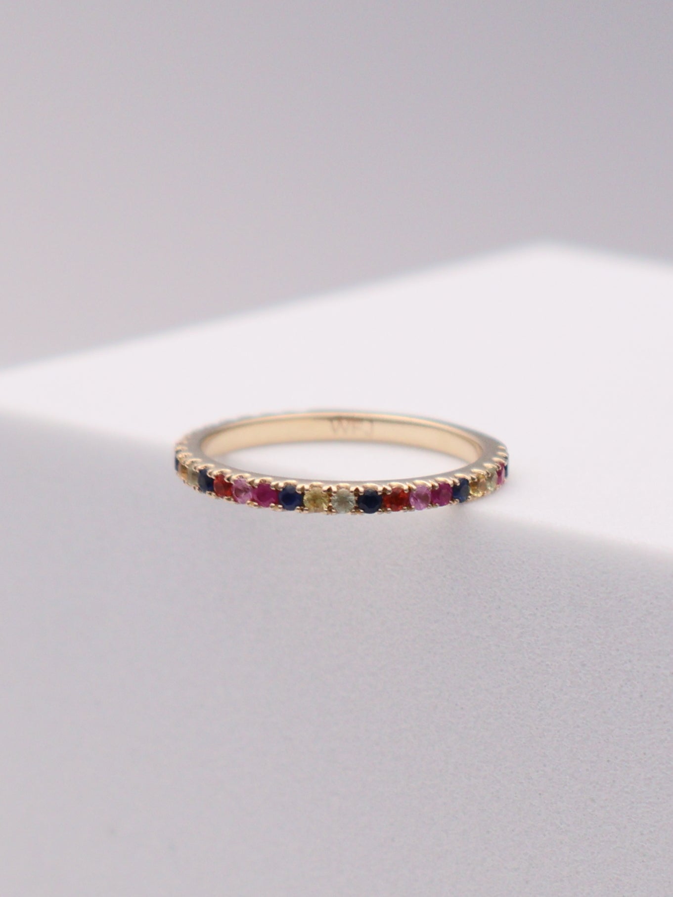 14k Multi-color Stone Accent Band
