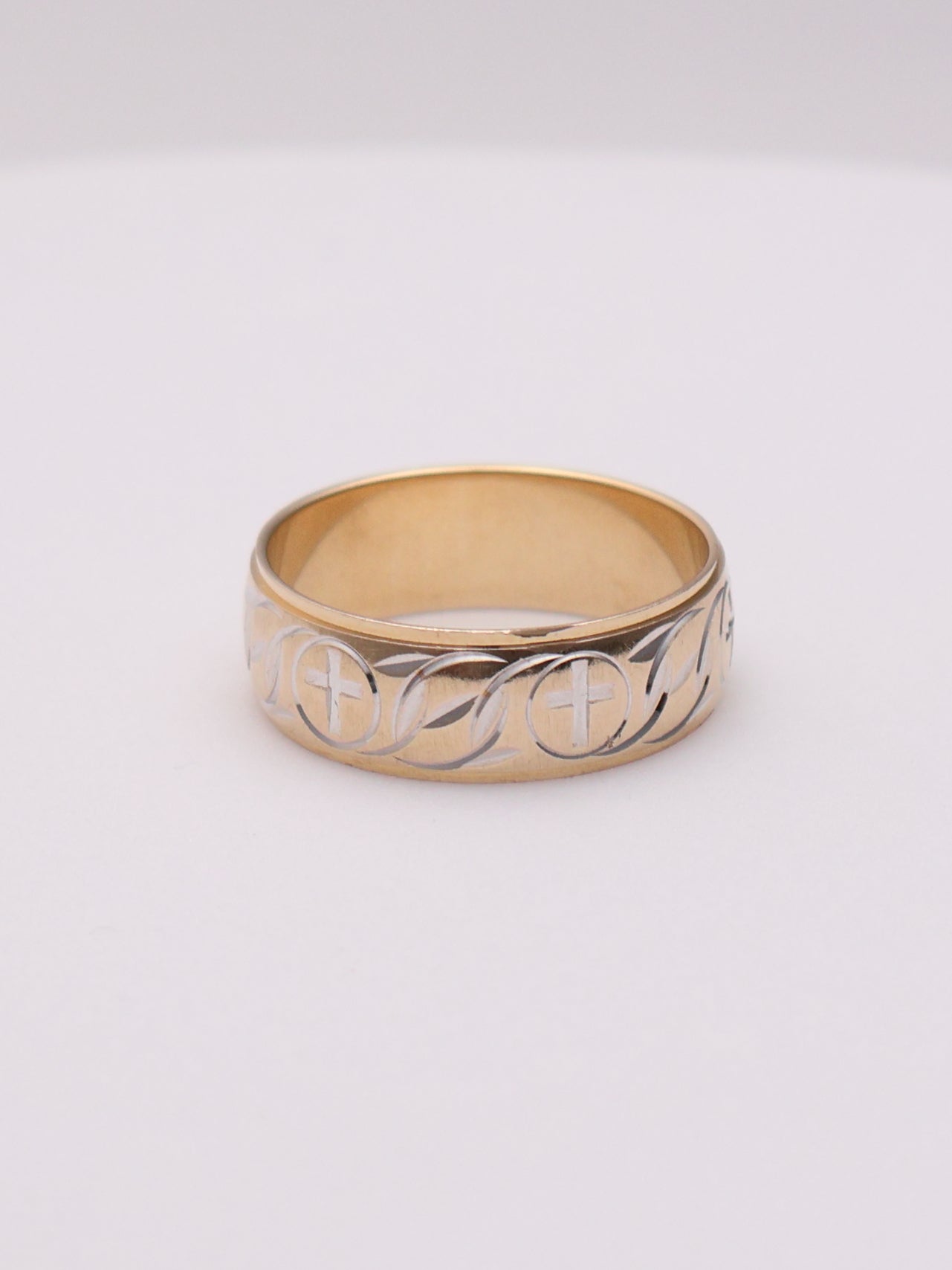 14k Cross Band Ring