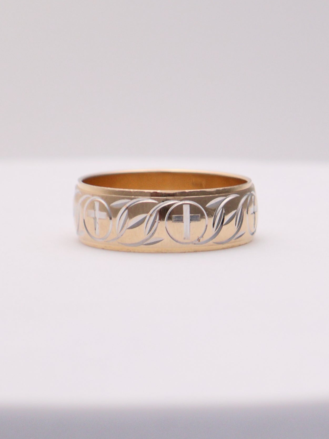 14k Cross Band Ring