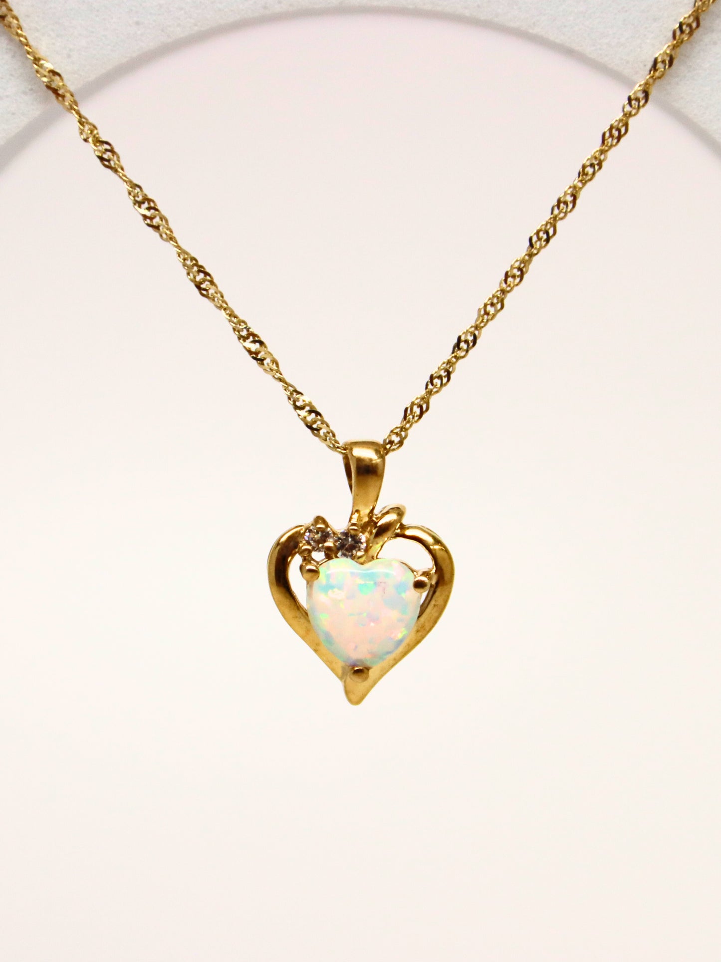 10k Opal Heart Pendant