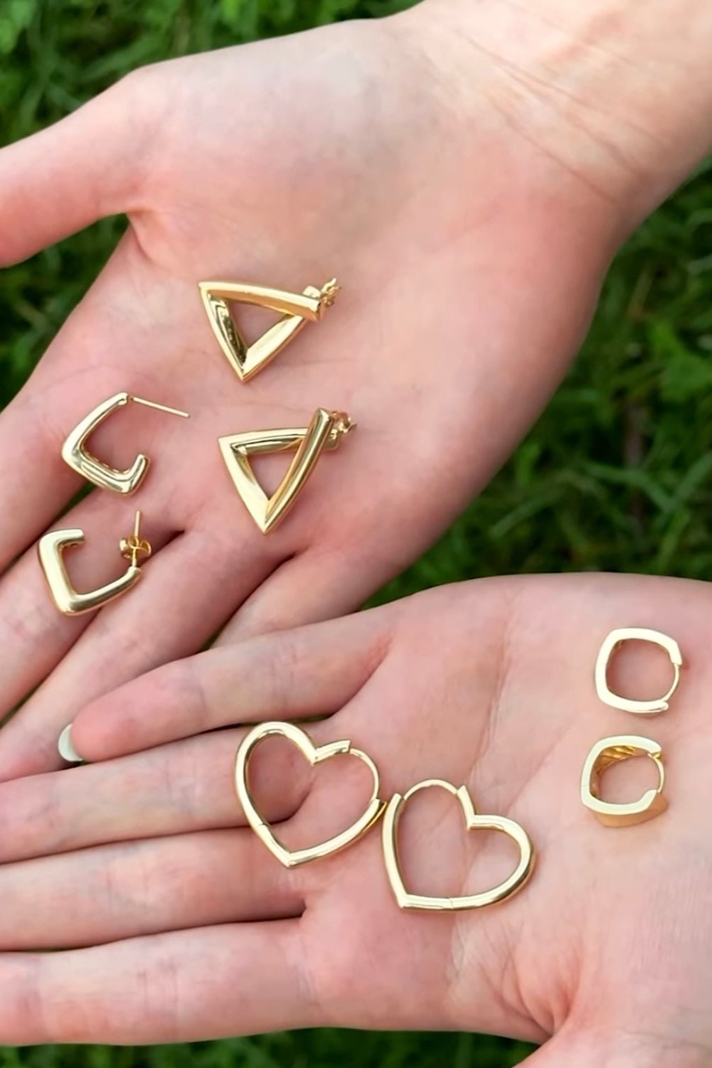Thick Rectangle Huggie Hoop Earrings
