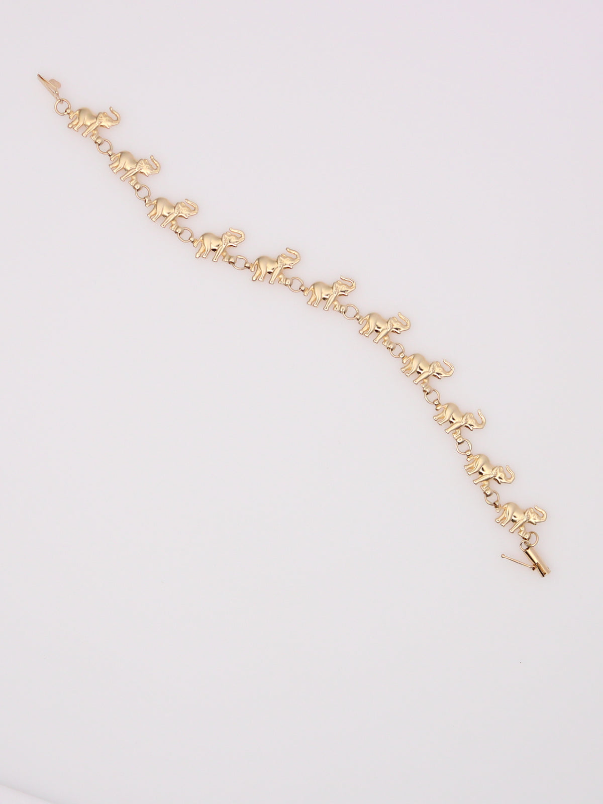 14K Yellow Gold Elephant Bracelet