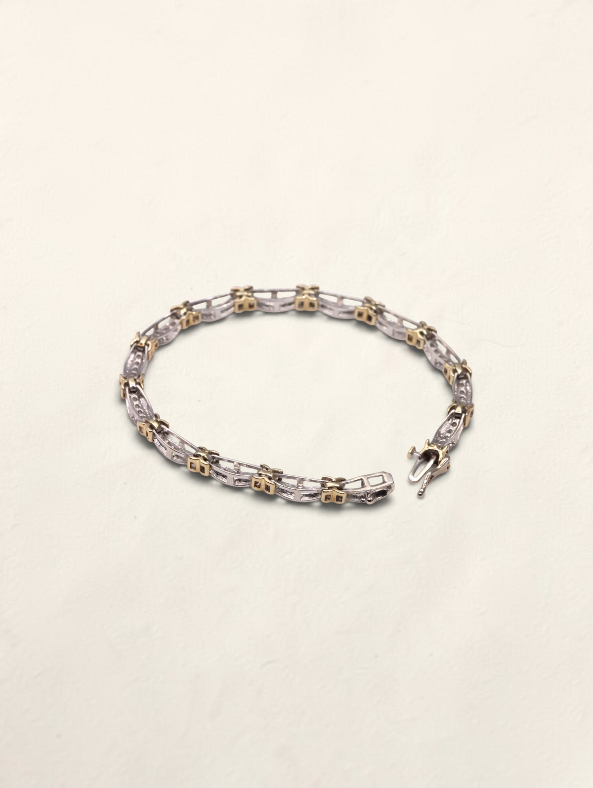 10k Two-Tone Diamond Tennis Bracelet