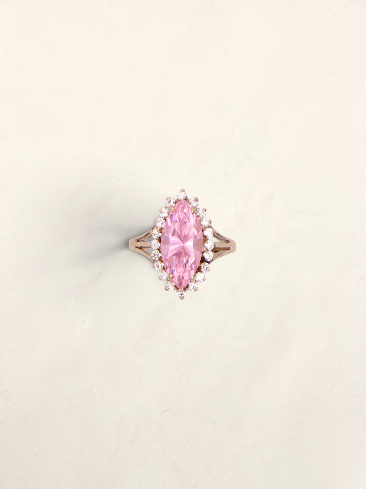 10k Pink Marquise & CZ Ring