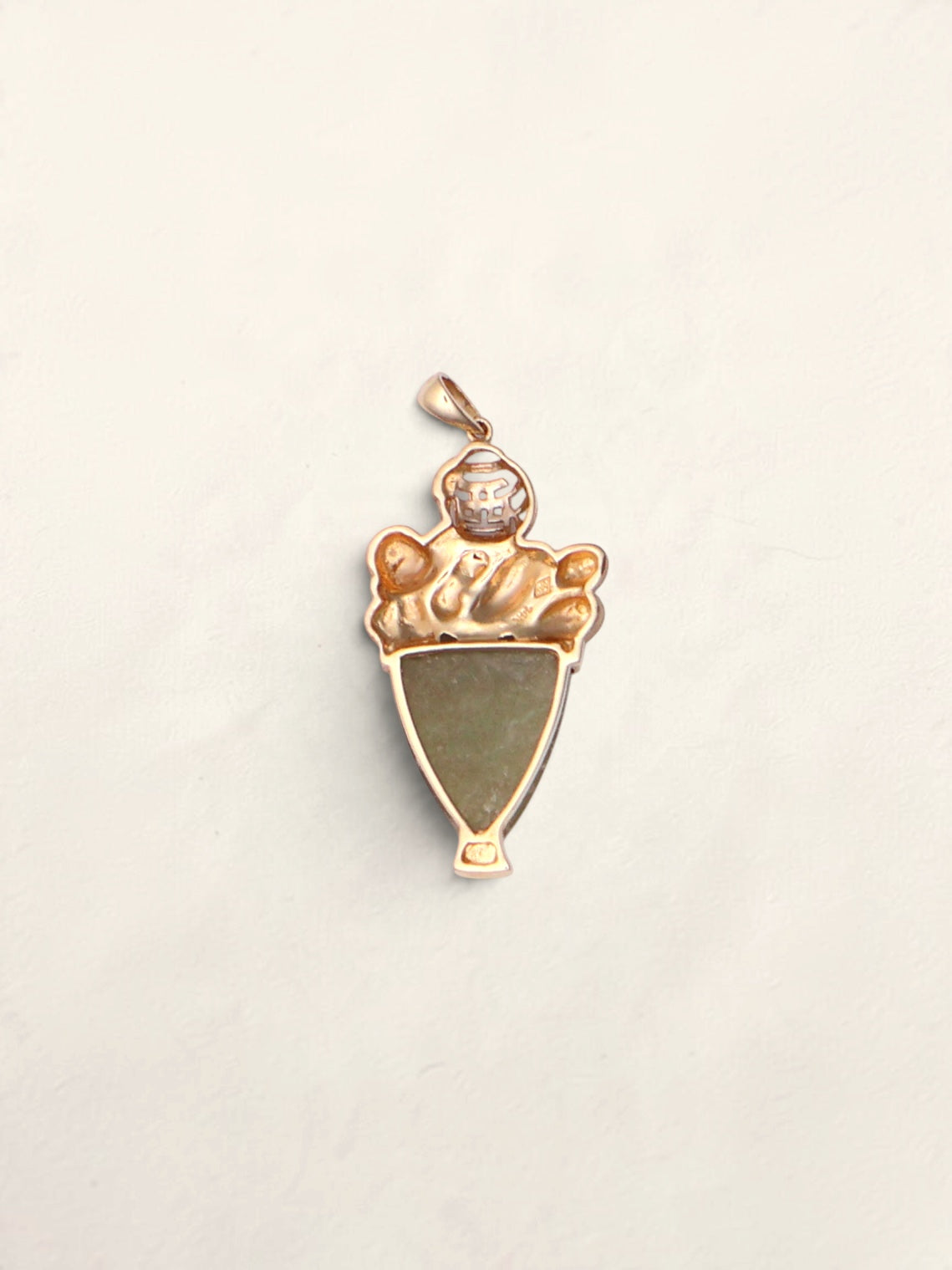 14k Jade Buddha Pendant