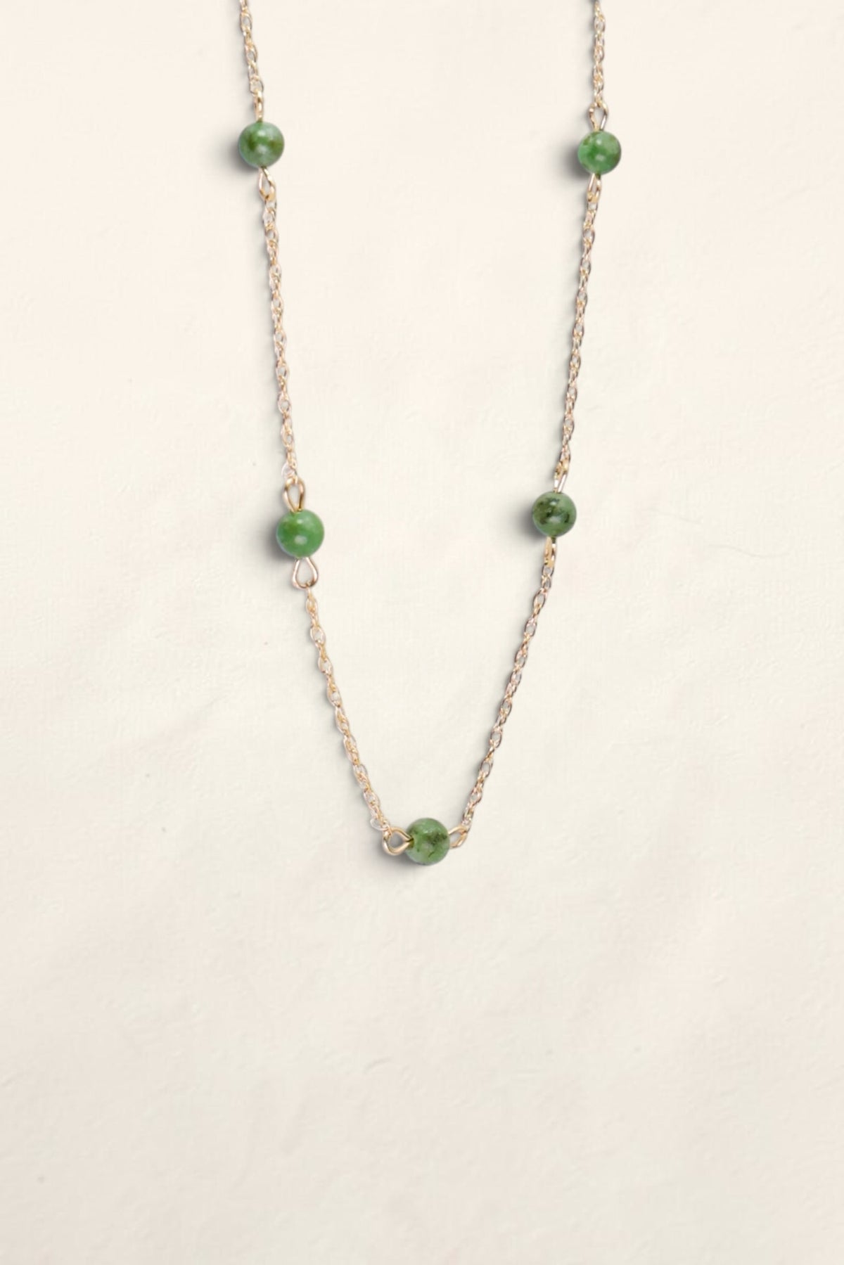 14K Yellow Gold Jade Pendant Necklace