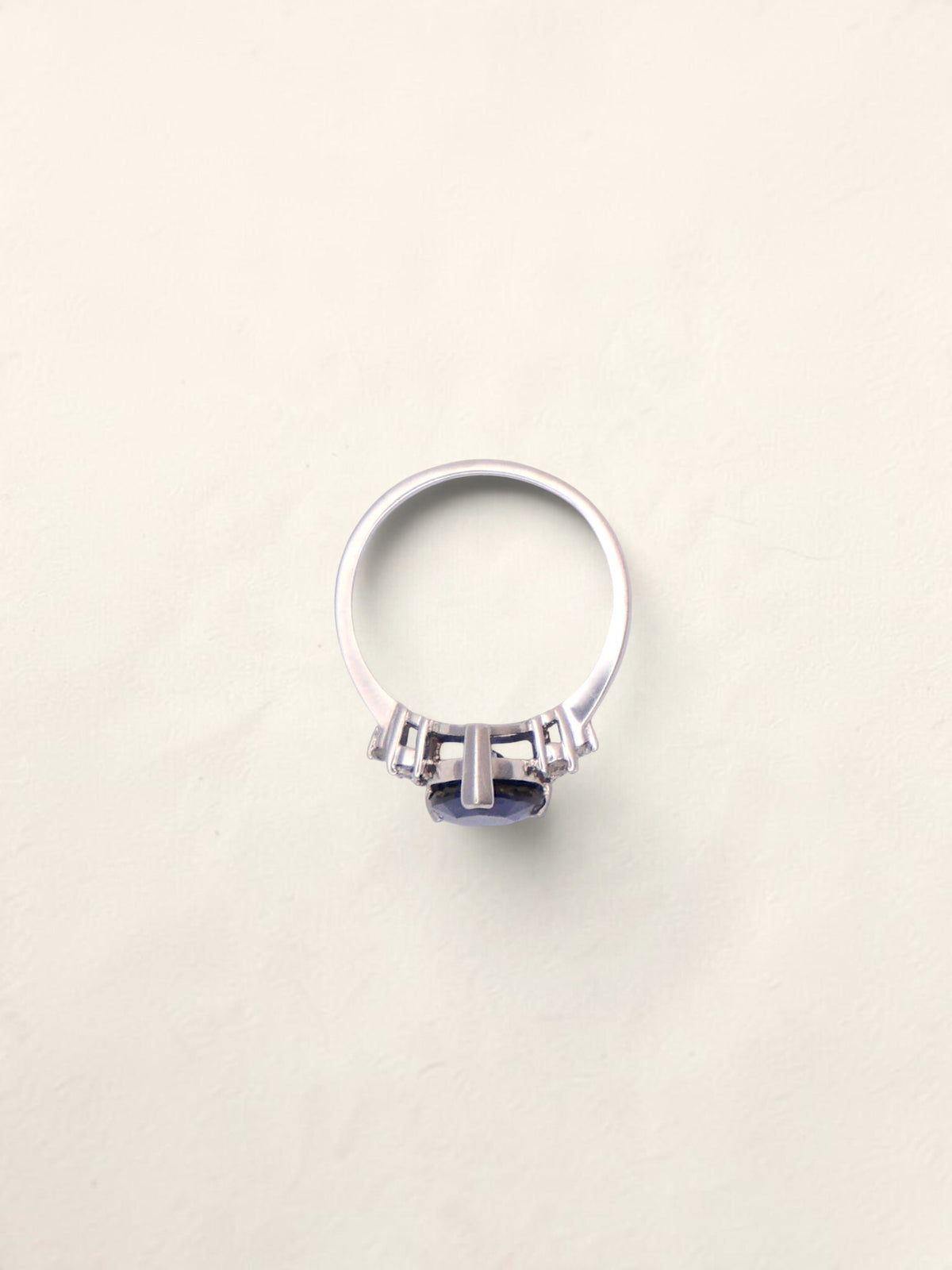 10k White Gold Sapphire & Diamond Ring