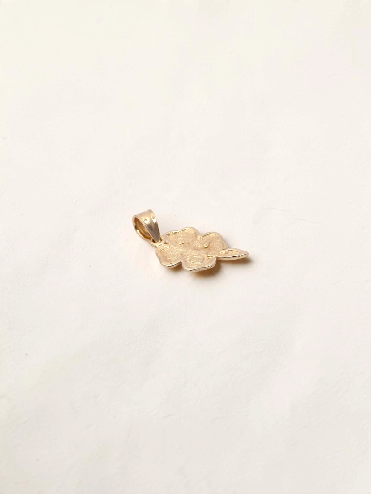 14K Yellow Gold Four Leaf Clover Pendant