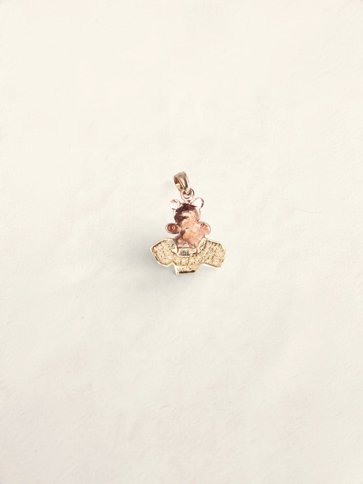 14k Two Tone Teddy Bear Pendant