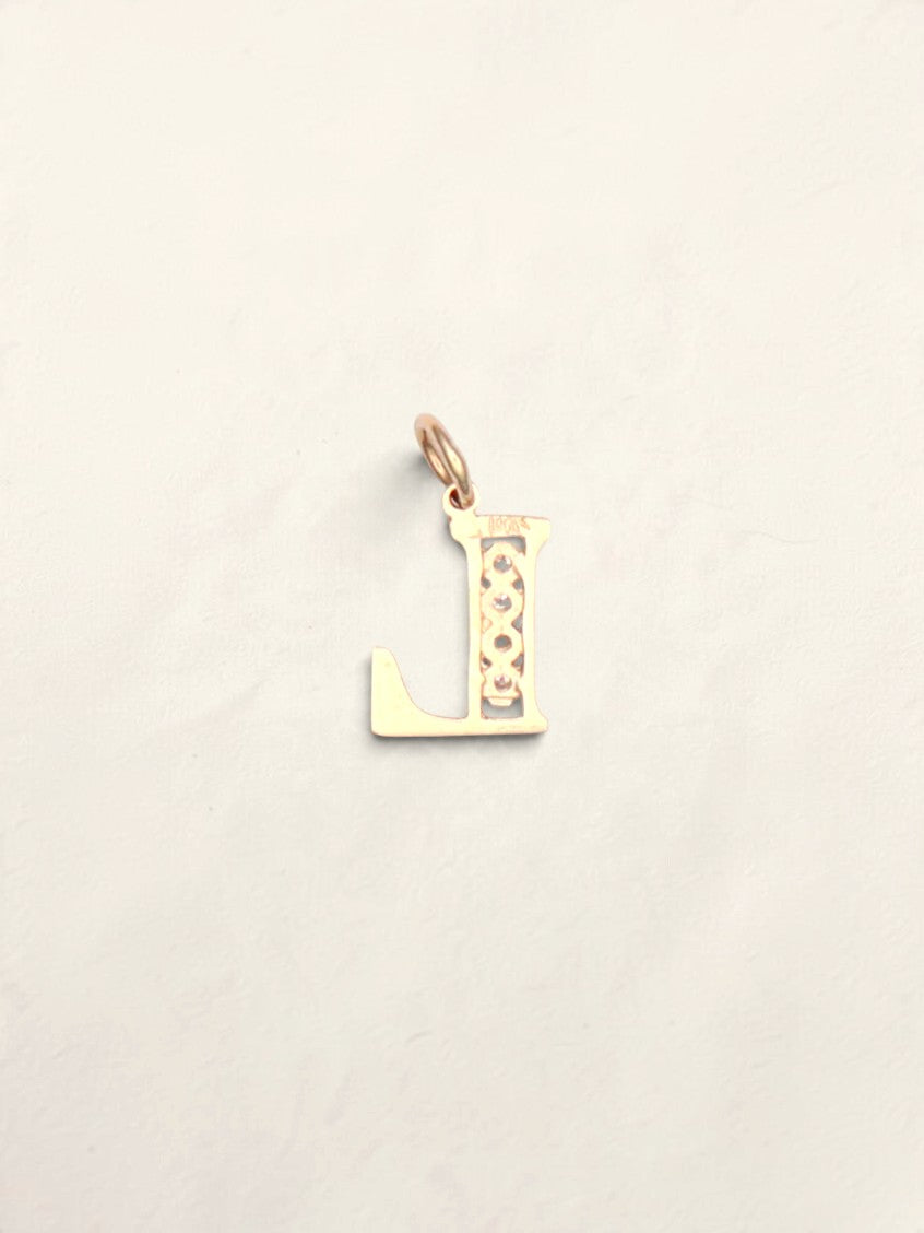 14k Letter "L" Diamond Pendant