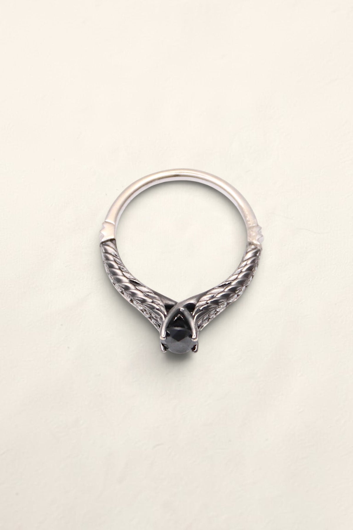 14K Black Diamond Engagement Ring