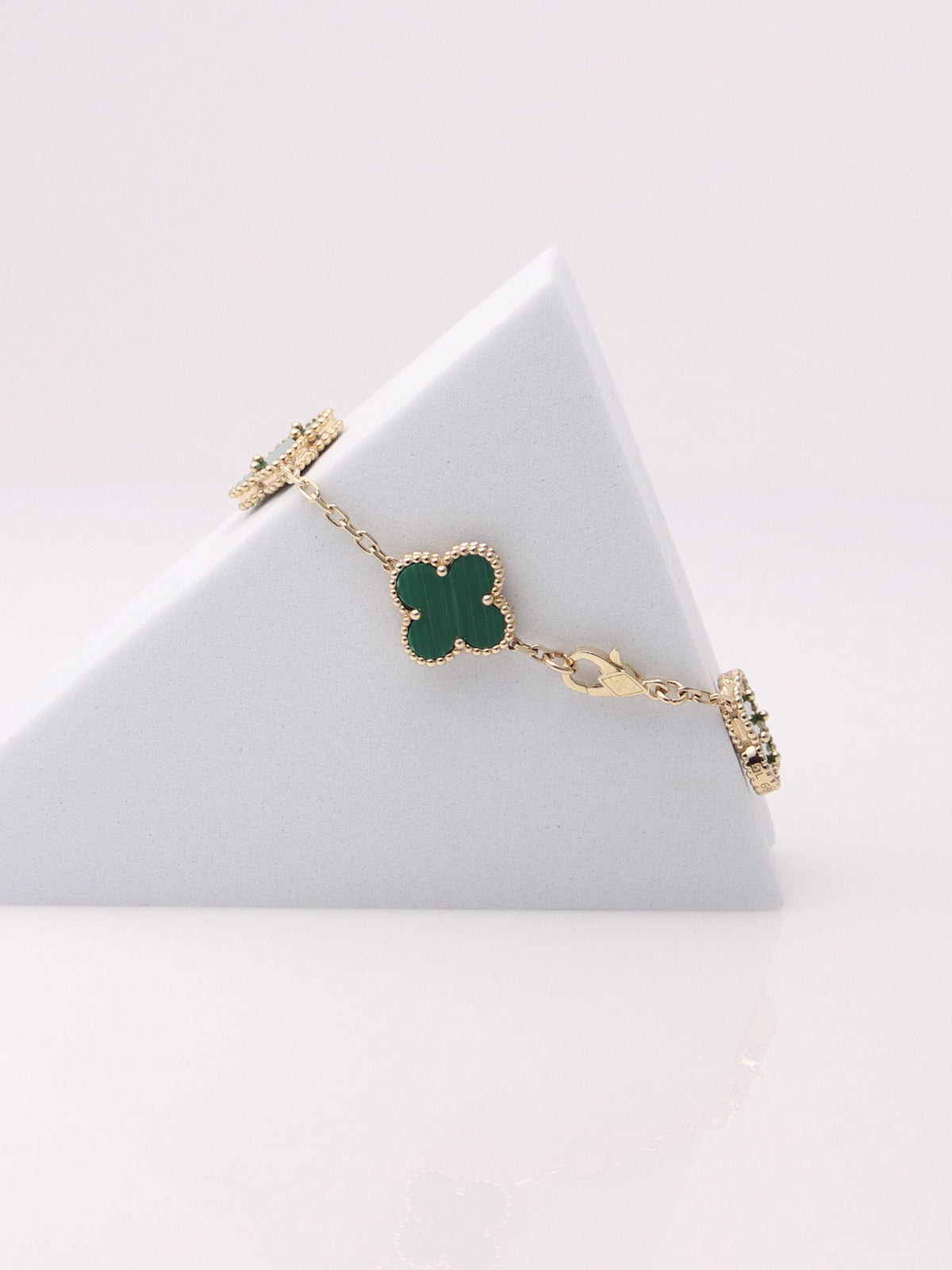 Malachite Clover Motif Bracelet