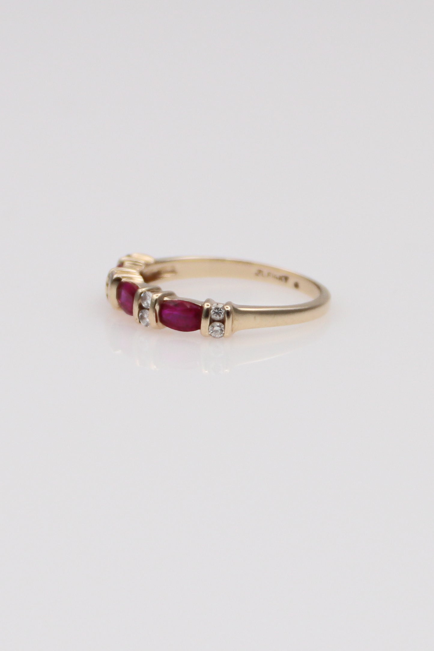 14K Yellow Gold Pink Ring
