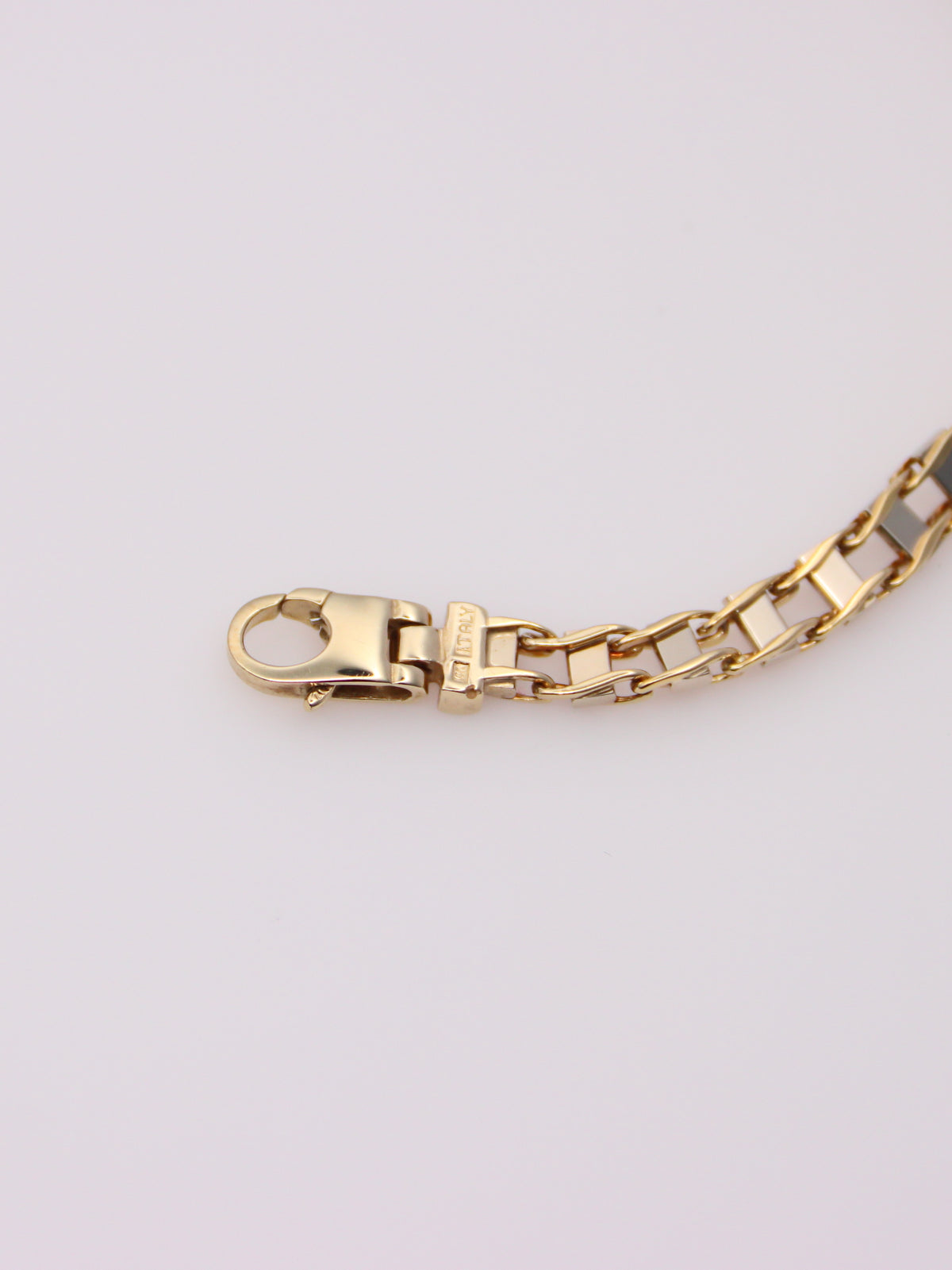 10K Two-Tone Railroad Link Bracelet