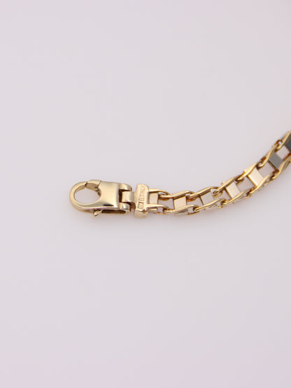 10K Two-Tone Railroad Link Bracelet