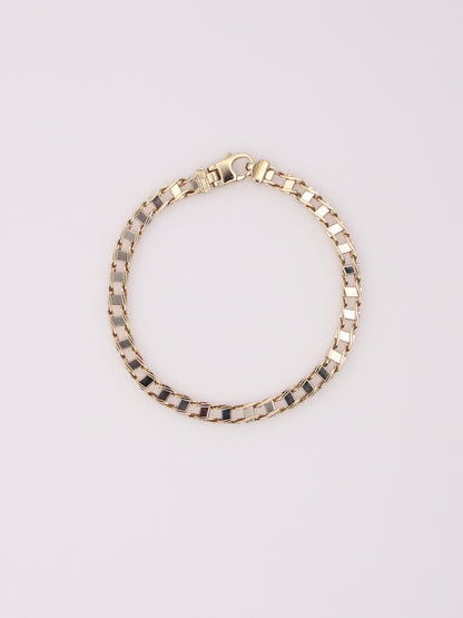 10K Two-Tone Railroad Link Bracelet