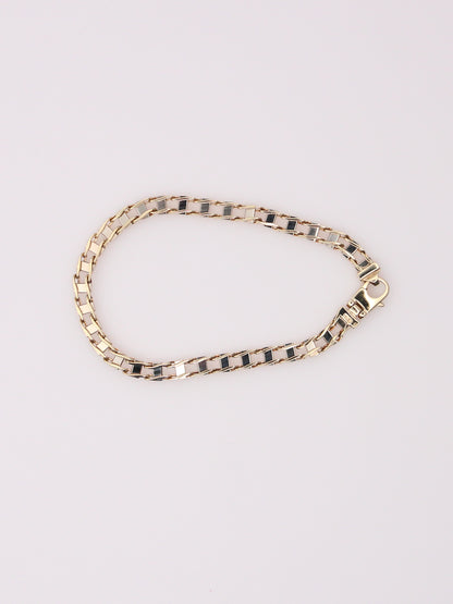 10K Two-Tone Railroad Link Bracelet