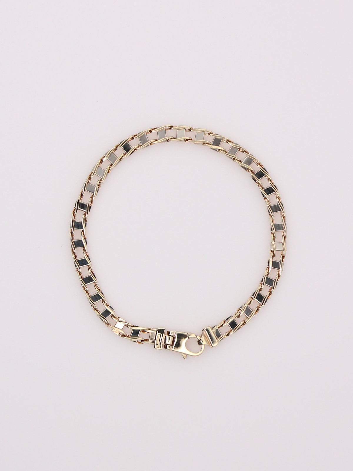 10K Two-Tone Railroad Link Bracelet