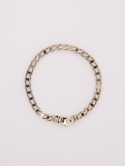 10K Two-Tone Railroad Link Bracelet