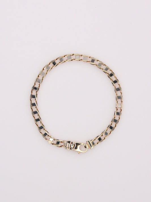 10K Two-Tone Railroad Link Bracelet