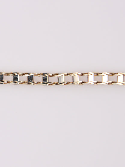10K Two-Tone Railroad Link Bracelet