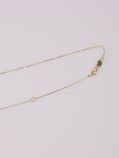 14K Yellow Gold Mini Opal Cross Pendant Necklace