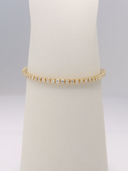 14K Yellow Gold Diamond Tennis Bracelet