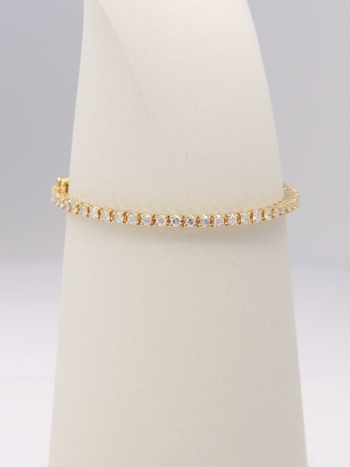 14K Yellow Gold Diamond Tennis Bracelet