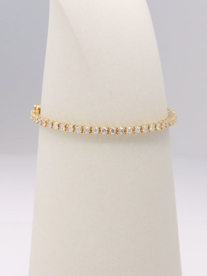 14K Yellow Gold Diamond Tennis Bracelet